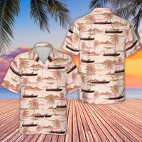 Vintage Motorboat Hawaiian Shirt | Palm Tree Tropical Print | Lightweight Moisture-Wicking Polyester | Summer Vacation Beach Outfit Gift