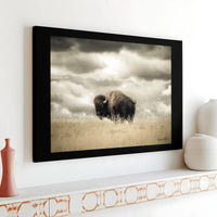 American Bison Canvas Wall Art | Rustic Wildlife Photography Print | Premium Gallery-Wrapped 1.25 Inch Frame | Western Home Decor Gift